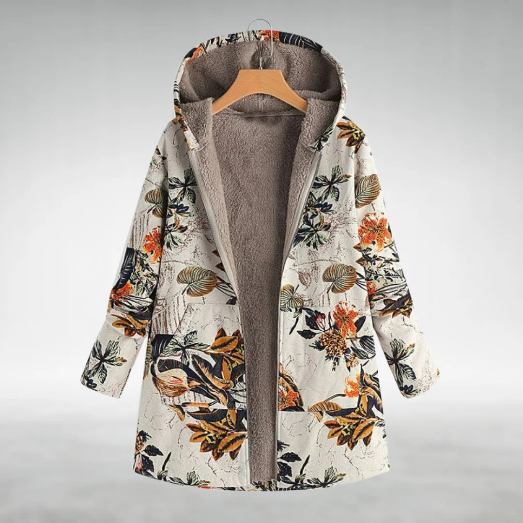 Fleural™ - Stilren Blommig Fleecejacka