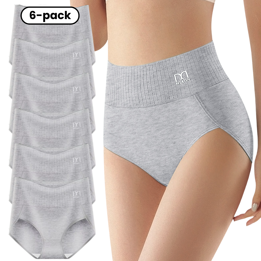 Comfora™ | 6-pack Andas & Bekväma Höga Midjetrosor med Magstöd