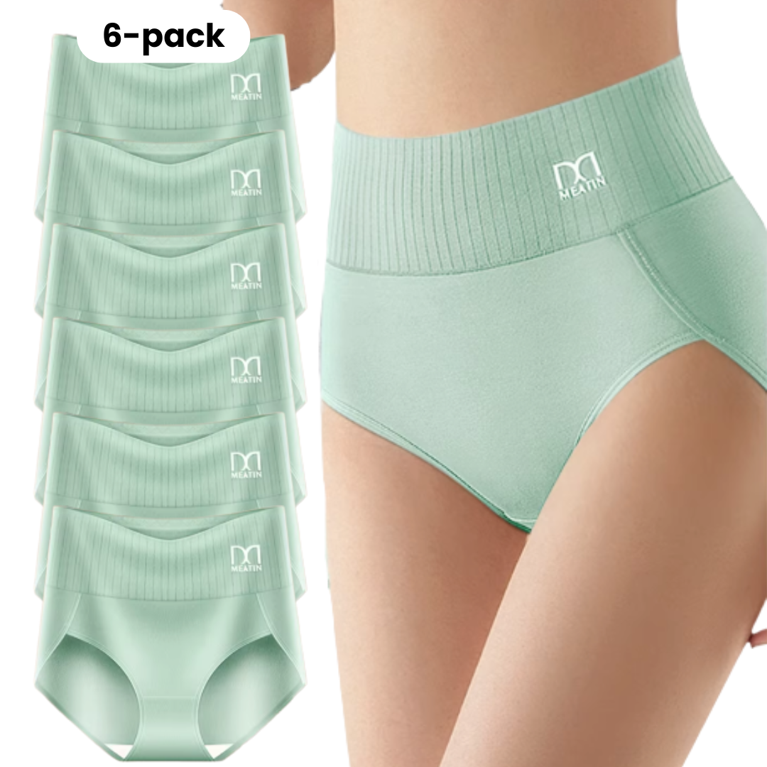 Comfora™ | 6-pack Andas & Bekväma Höga Midjetrosor med Magstöd