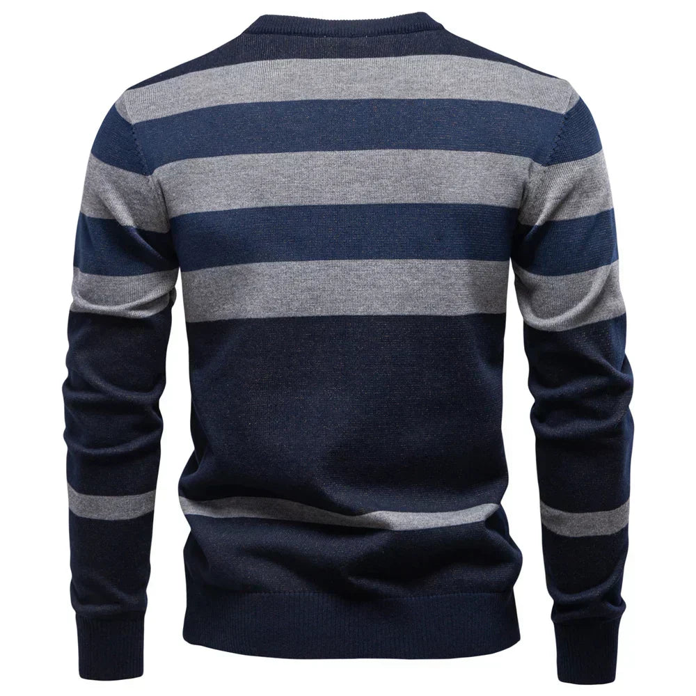 Rosenfeld | Stickad Herrpullover med Rutmönster