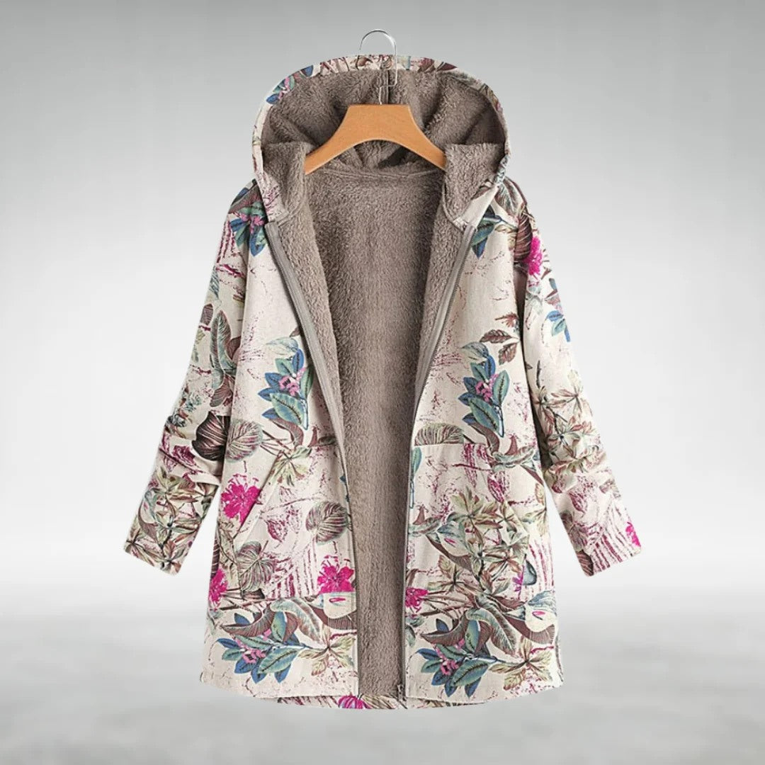 Fleural™ - Stilren Blommig Fleecejacka