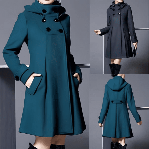 Solvara™ - Elegant Jacka med Didfickor och Huva